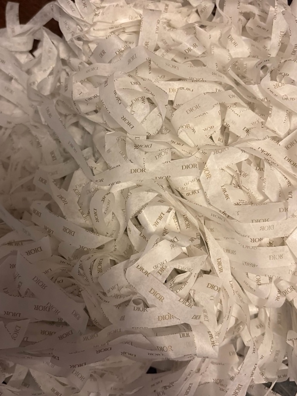 Dior White and Gold Branded Shredded Tissue Filler